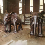 bronze elephant garden statue