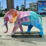 geometric elephant sculpture