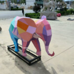 geometric elephant sculpture