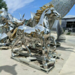 stainless steel horse sculpture