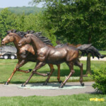 bronze running horse sculpture