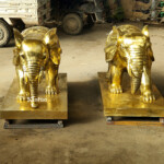 Gold Elephant Sculpture