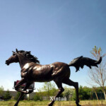 bronze running horse sculpture