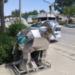 silver elephant sculpture