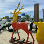 geometric deer statue