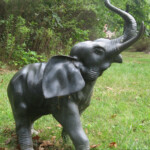 outdoor elephant water feature