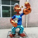 Chrome Popeye The Sailor Statue