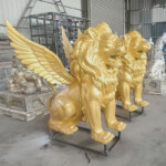 winged lion sculpture