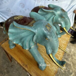 blue elephant statue