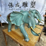 blue elephant statue