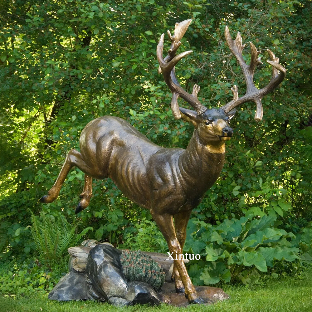 bronze deer garden sculptures