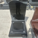 black marble tombstone