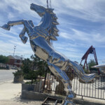 metal horse garden sculpture