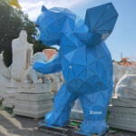 geometric bear sculpture