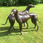 bronze whippet dog sculpture 