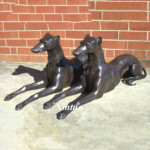 bronze whippet dog sculpture 