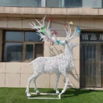 white deer sculpture