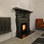 iron fireplace mantel