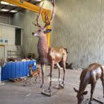 metal deer garden sculptures