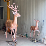 metal deer garden sculptures