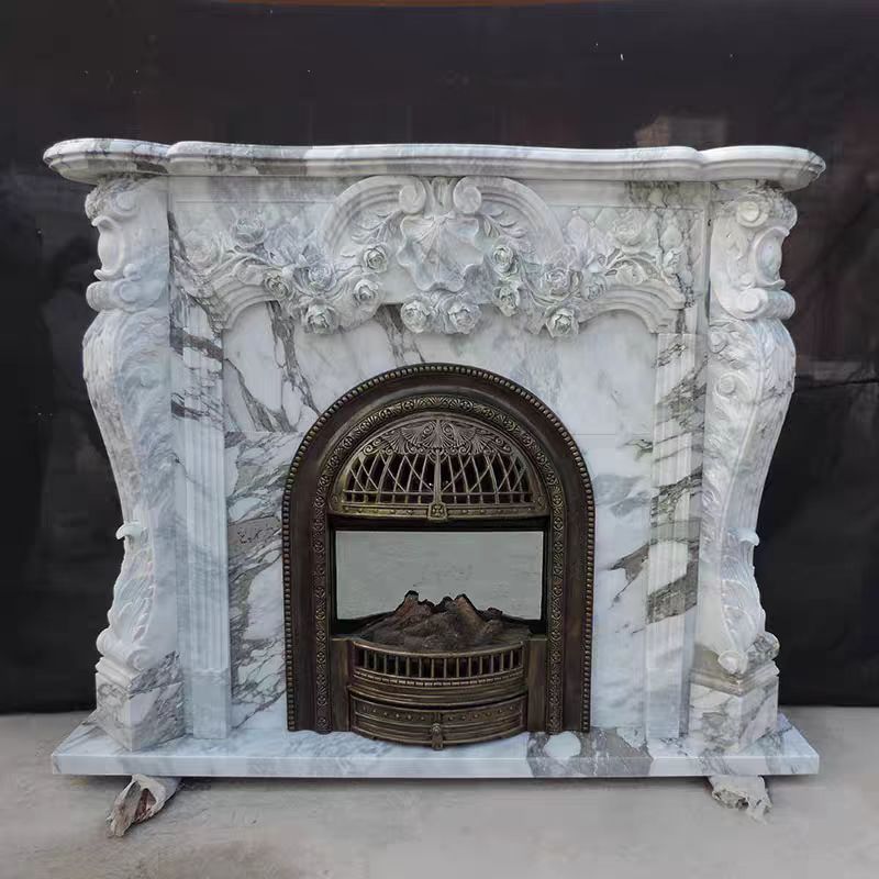 Marble fireplace mantel shelf