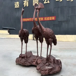 Bronze Crane Sculpture