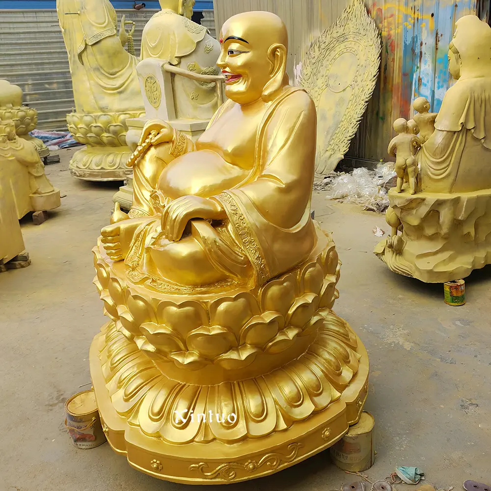 Laughing Gold Buddha Statue