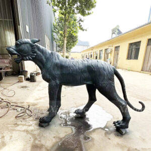 antique bronze tiger statue