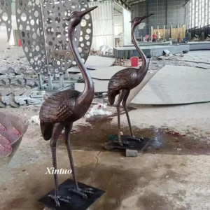 Bronze Cranes Garden Statues