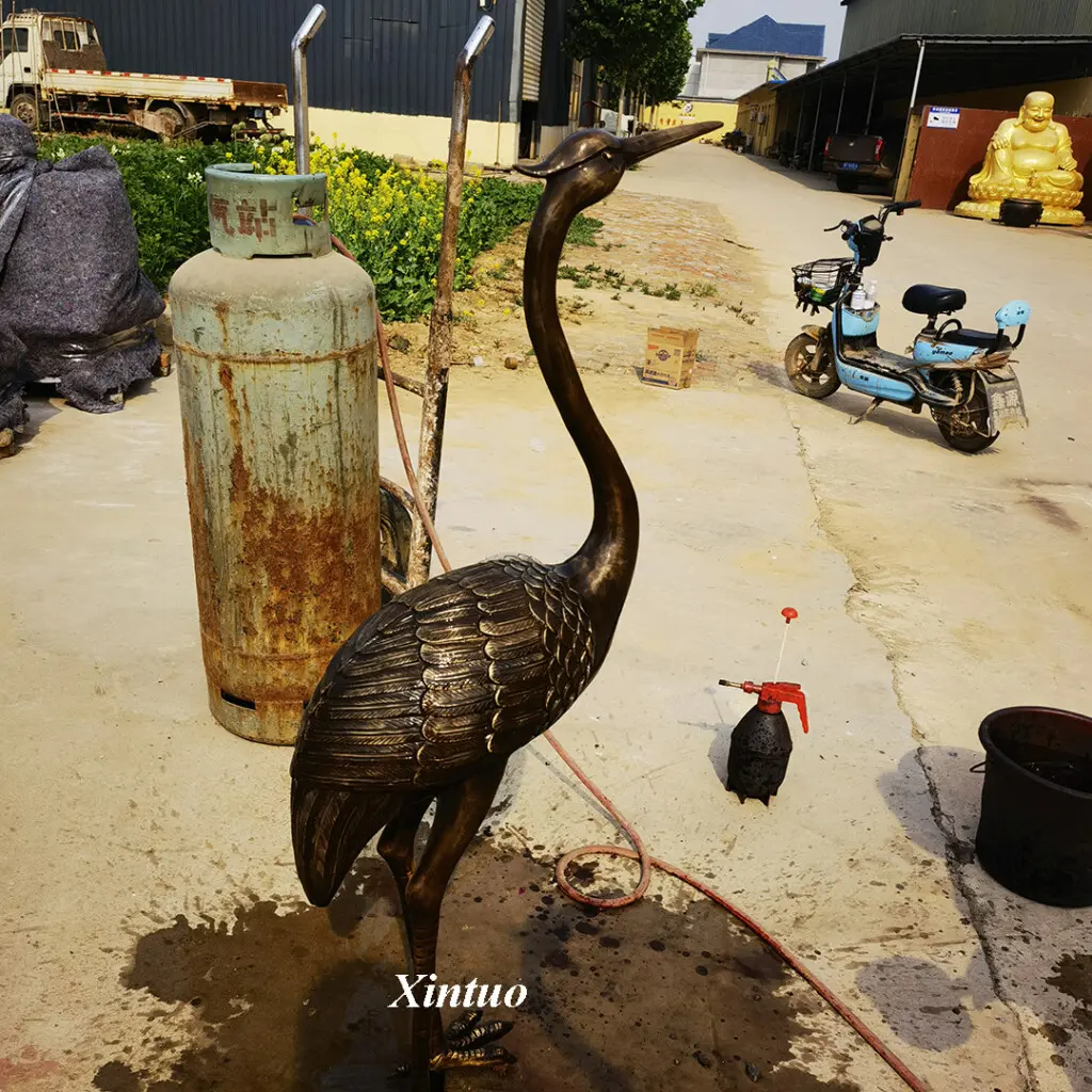 Bronze Cranes Garden Statues