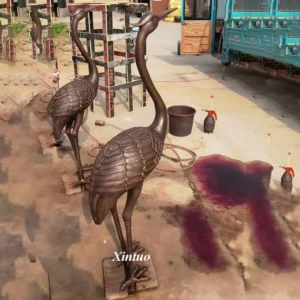 Bronze Cranes Garden Statues