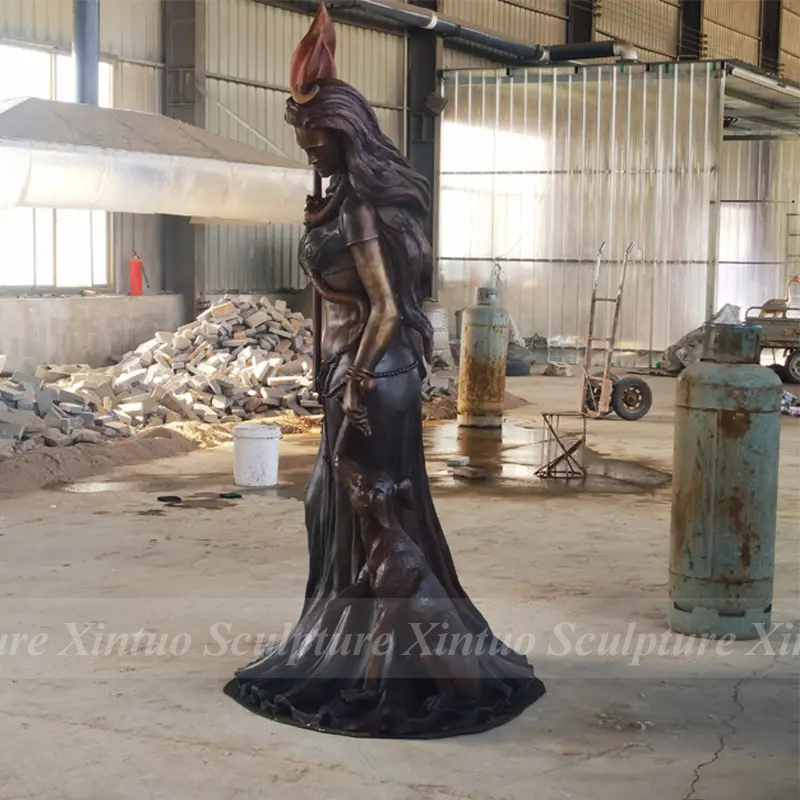 bronze goddess hecate statue (3) bronze goddess hecate statue