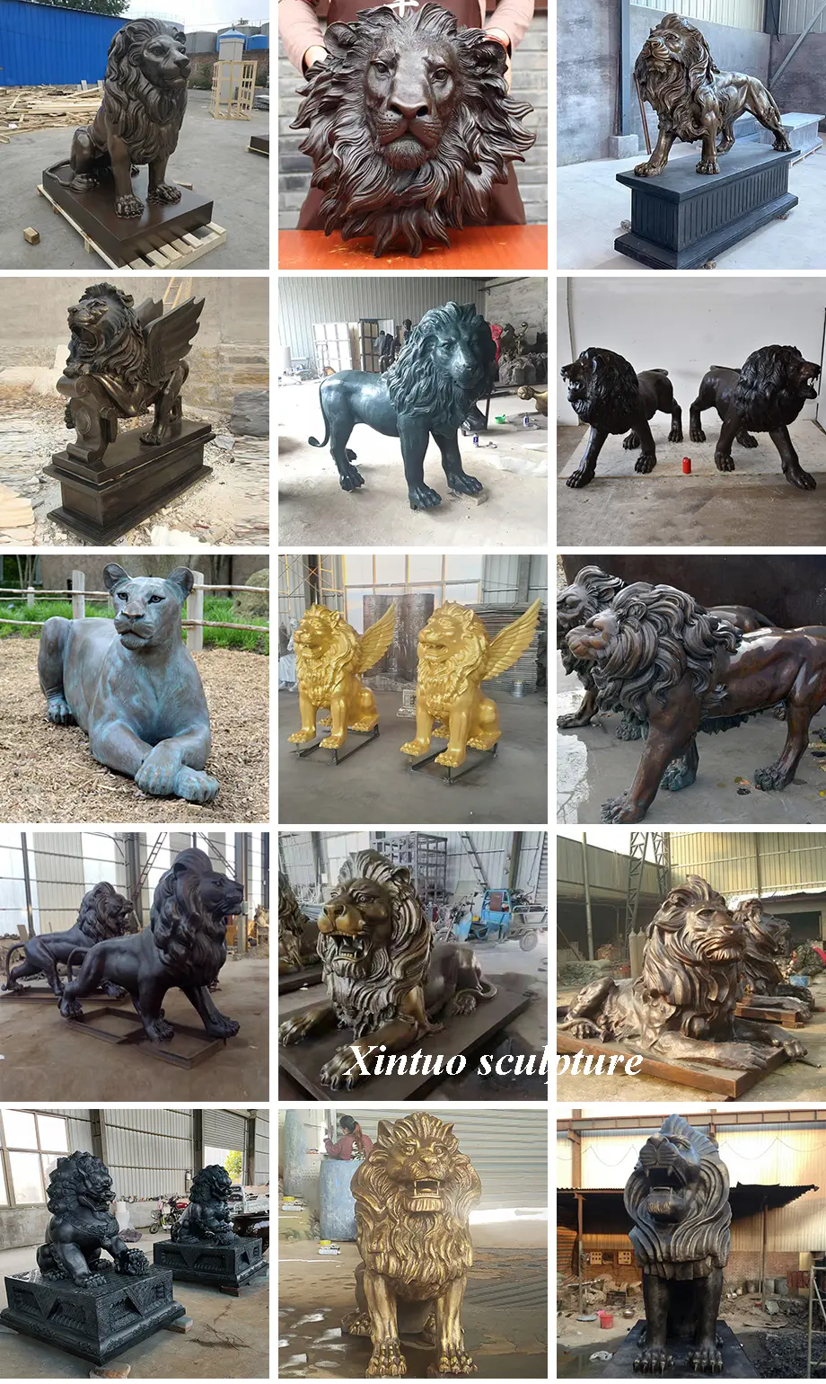 Bronze Lion Sculptures