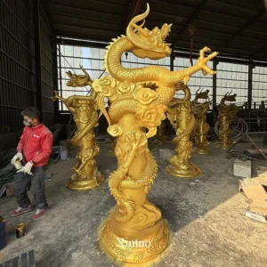 Chinese dragon pillar