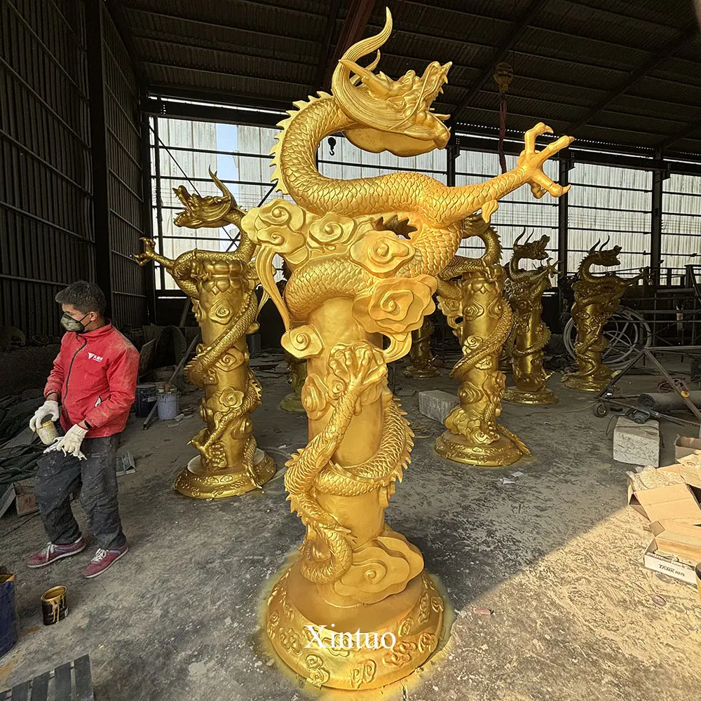 Chinese dragon pillar