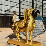 gold horse statue