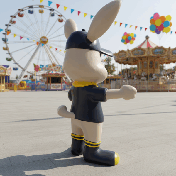 fiberglass rabbit statue