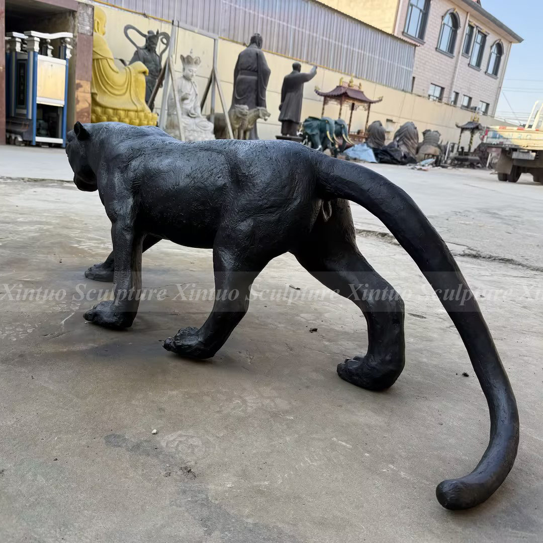 black cougar statue