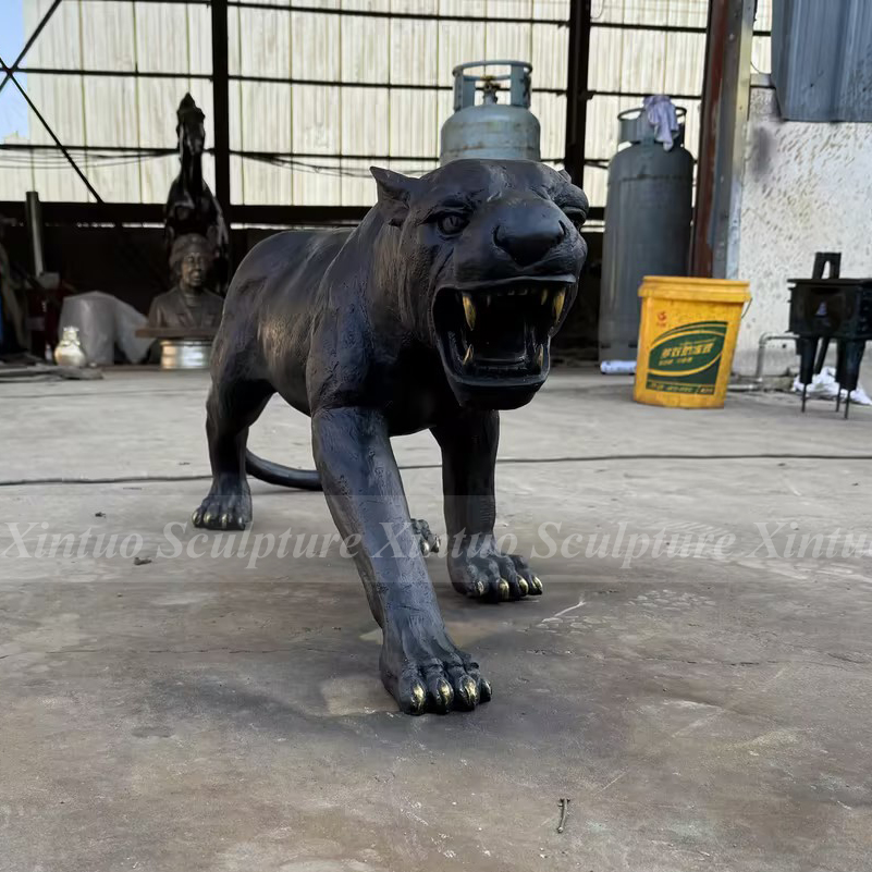 black cougar statue