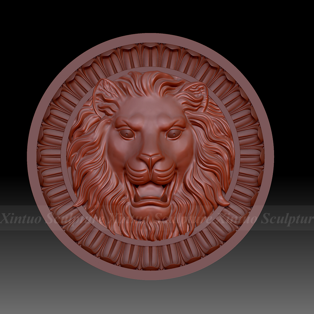 bronze lion head wall fountain