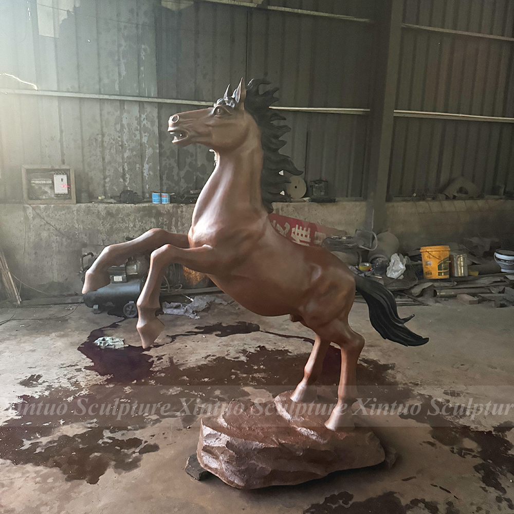 Rearing Bronze Horse Statue 1 Rearing Bronze Horse Statue