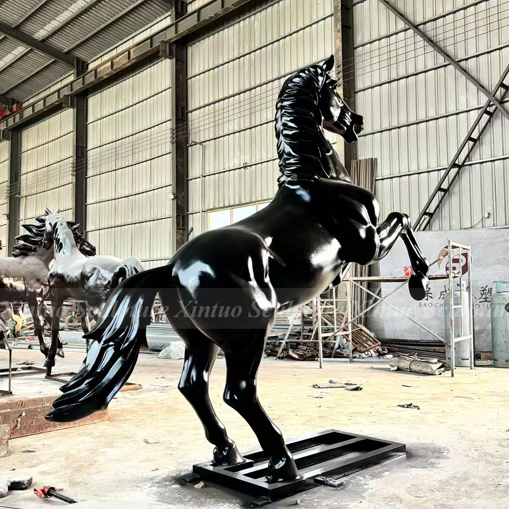 Black Bronze Rearing Horse Statue Black Bronze Rearing Horse Statue