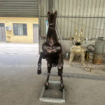 Large Bronze Rearing Horse Statue