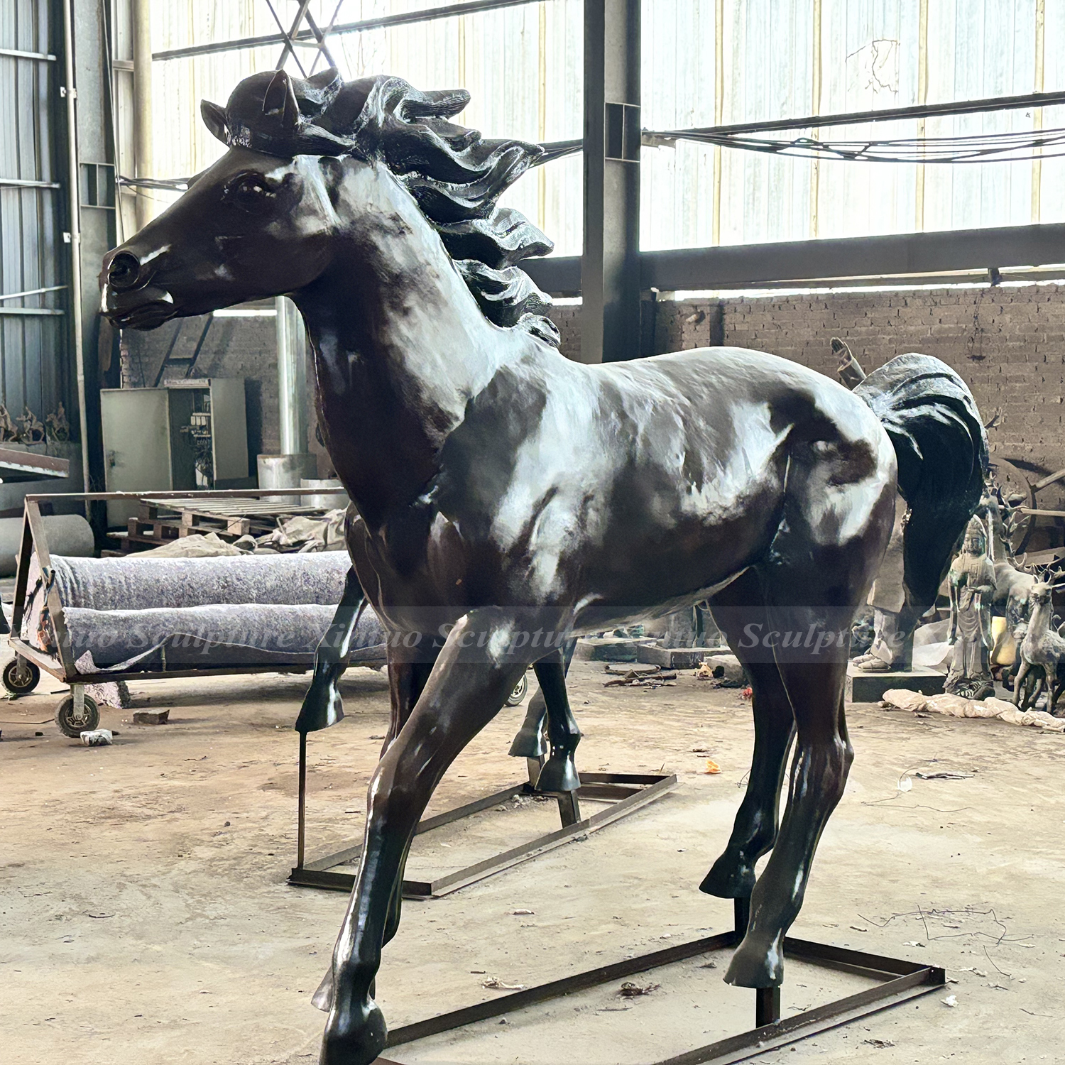 Large Bronze Running Horse Statues 3 Large Bronze Running Horse Statues