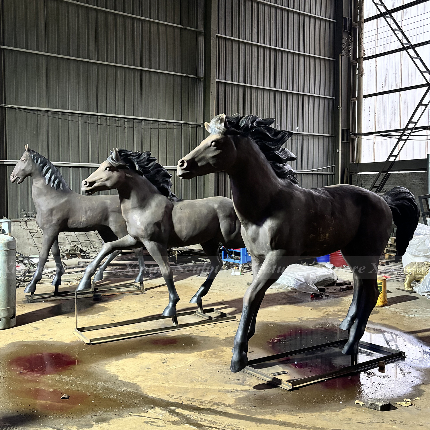 Large Bronze Running Horse Statues 5 Large Bronze Running Horse Statues