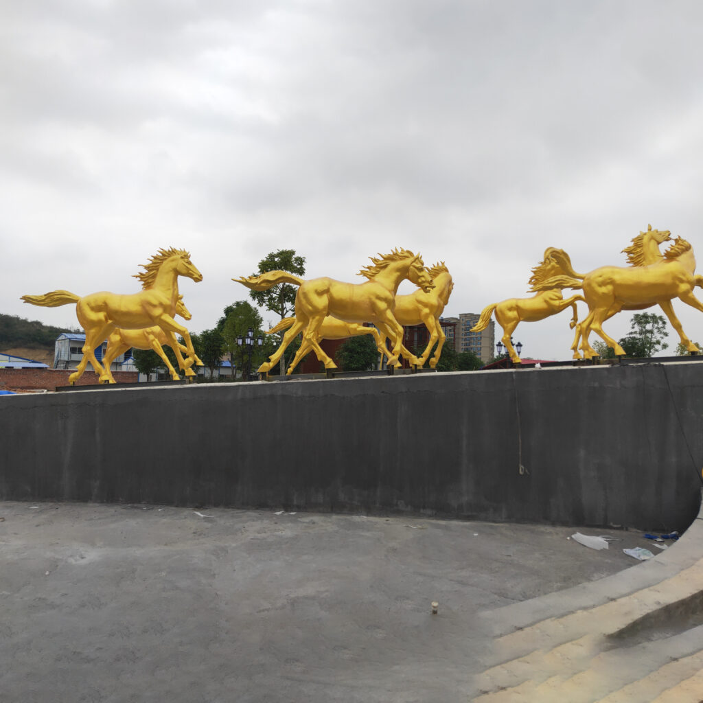 Seven Running Horse Statue