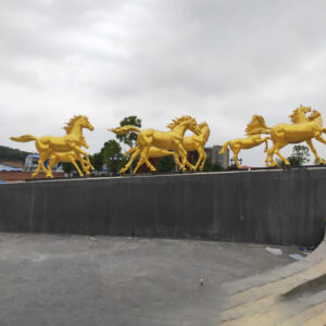 Seven Running Horse Statue