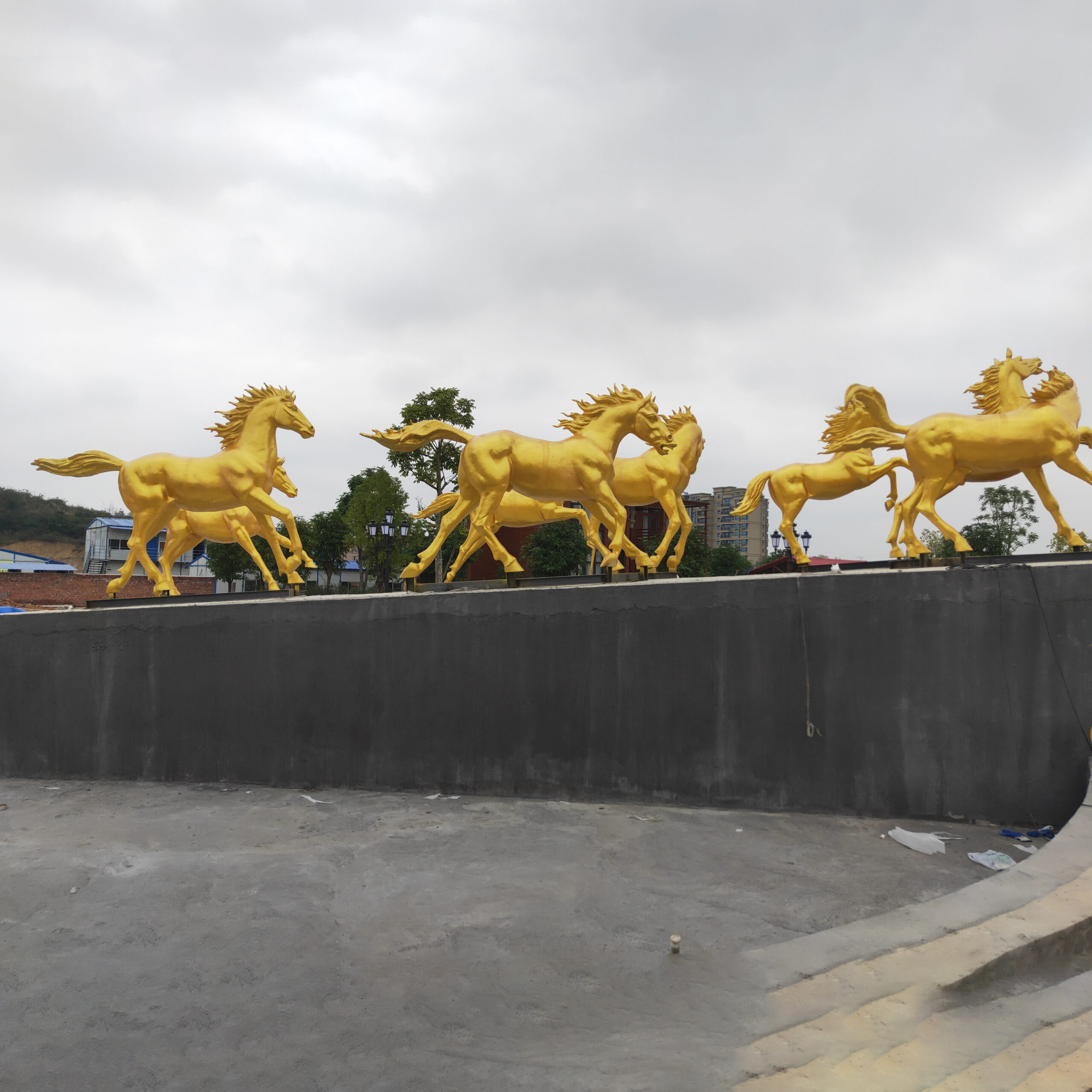 Seven Running Horse Statue