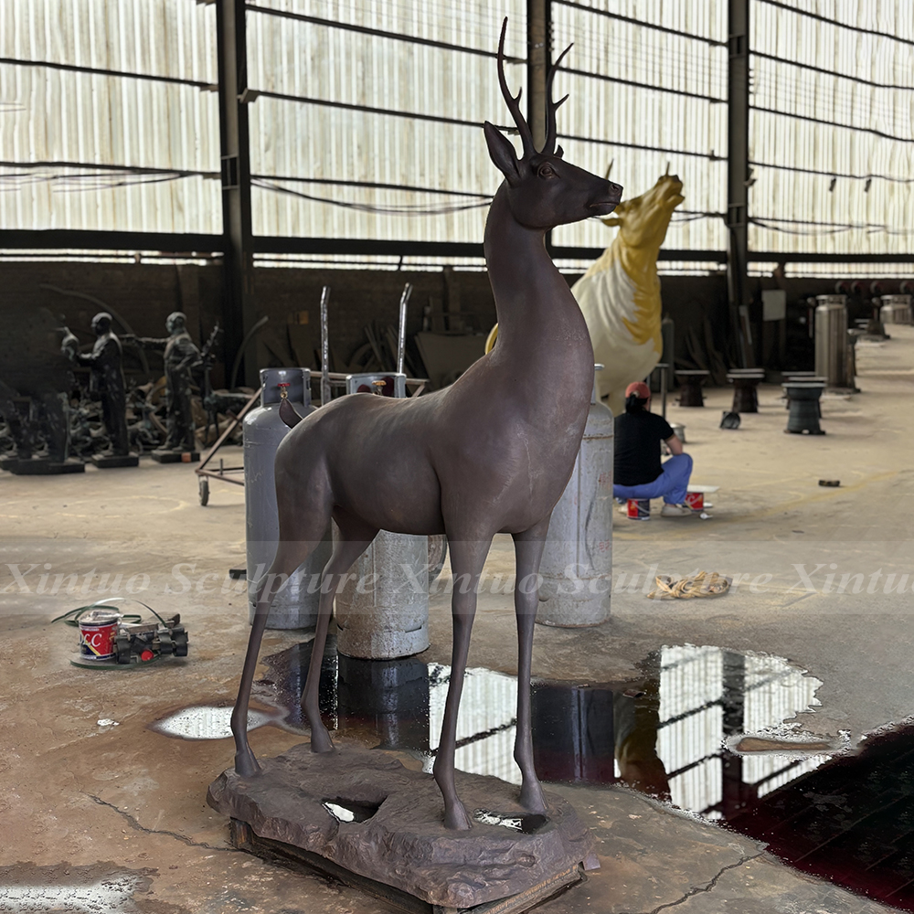 bronze deer statue outdoor