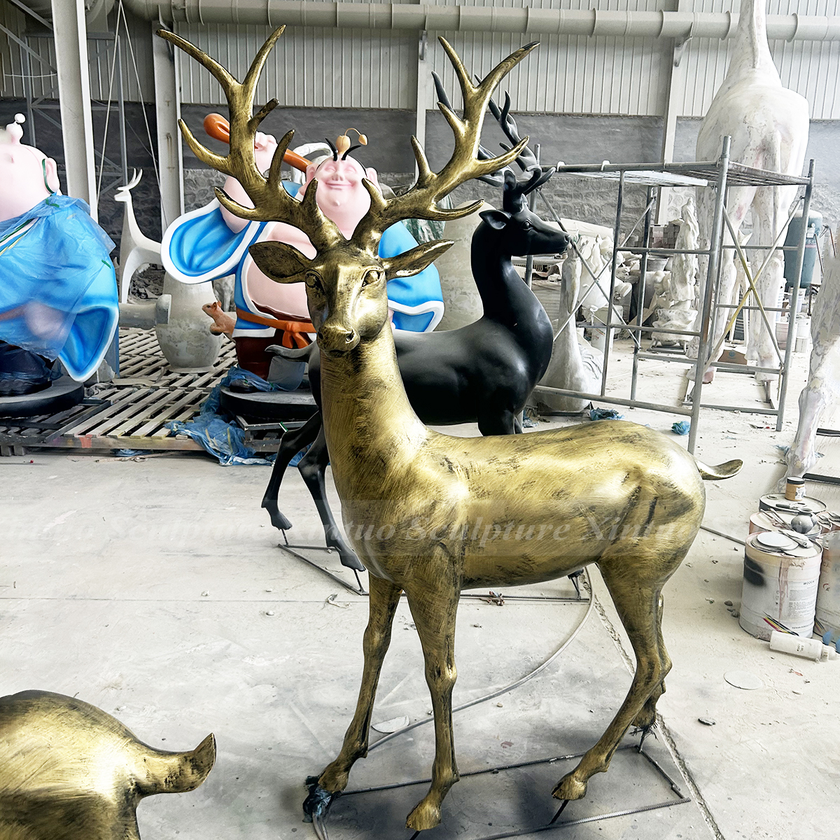 fiberglass deer statue